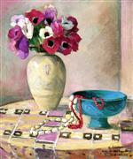 Henri Lebasque  - Bilder Gemälde - Still Life with Anemones and Necklaces