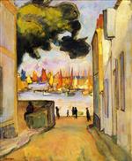 Henri Lebasque  - Bilder Gemälde - Street by the Port at Collioure