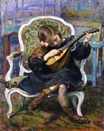 Henri Lebasque  - Bilder Gemälde - The Little Mandolin Player