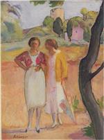 Henri Lebasque  - Bilder Gemälde - Two Ladies on a Stroll