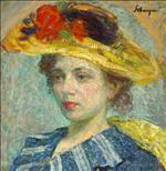 Bild:Woman with Hat with Flowers
