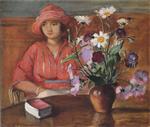 Henri Lebasque  - Bilder Gemälde - Young girl with flowers