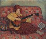 Henri Lebasque  - Bilder Gemälde - Young girl with guitar