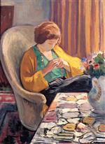 Henri Lebasque  - Bilder Gemälde - Young Woman in an Interior