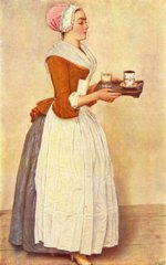 Jean Etienne Liotard - Peintures - La serveuse de chocolat (Mademoiselle Baldauf)