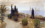 Isaak Iljitsch Lewitan  - Bilder Gemälde - Cypresses in Yalta