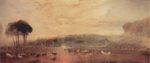 Joseph Mallord William Turner - paintings - The Lake, Petworth, sunset, fighting bucks