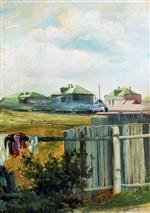 Isaak Iljitsch Lewitan  - Bilder Gemälde - Landscape with a Fence