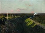 Isaak Iljitsch Lewitan  - Bilder Gemälde - Landschaft mit Bahnstrecke