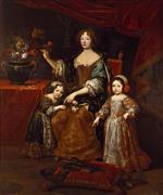 Pierre Mignard - Bilder Gemälde - Elizabeth Charlotte with son and daughter