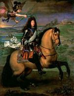 Pierre Mignard - Bilder Gemälde - Equestrian Portrait of Louis XIV Crowned by Victory