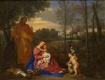 Pierre Mignard  - Bilder Gemälde - The Holy Family with Saint John the Baptist in a Classical Landscape