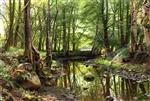 Peder Mønsted - Bilder Gemälde - A Stream in the Forest