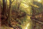 Peder Mønsted  - Bilder Gemälde - Stream in the Forest