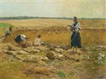 Hugo Mühlig - Bilder Gemälde - Bei der Getreideernte