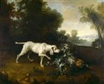 Jean Baptiste Oudry - Bilder Gemälde - A Dog Pointing a Pheasant in a Landscape