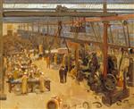 John Lavery  - Bilder Gemälde - Scene at a Clyde Shipyard, Messrs. William Beardmore & Co.