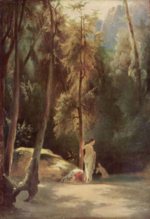 Carl Blechen - paintings - Badende im Park von Terni