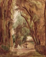 Carl Blechen - Peintures - Dans le parc de la Villa Borghese