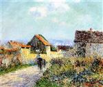 Gustave Loiseau - Bilder Gemälde - A Cart in the Village