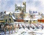 Gustave Loiseau - Bilder Gemälde - Auxerres in the Snow