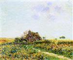 Gustave Loiseau  - Bilder Gemälde - Cottage in the Breton Mooreland