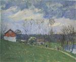 Gustave Loiseau  - Bilder Gemälde - Cottages by the River