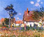 Gustave Loiseau  - Bilder Gemälde - Cottages in Normandy