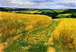 Gustave Loiseau  - Bilder Gemälde - Fields of Wheat and Poppies