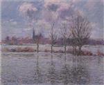 Gustave Loiseau  - Bilder Gemälde - Flood near Nantes