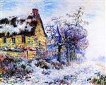 Gustave Loiseau  - Bilder Gemälde - Houses and Trees in the Snow