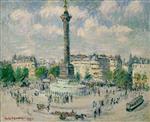 Gustave Loiseau  - Bilder Gemälde - La Place de la Bastille