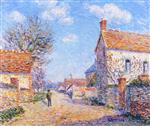 Gustave Loiseau  - Bilder Gemälde - Street in Saint Cyr, Sunshine