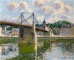 Gustave Loiseau  - Bilder Gemälde - Suspension Bridge at Elbeuf
