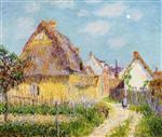 Gustave Loiseau  - Bilder Gemälde - Thatched Cottage, Le Vaudreuil