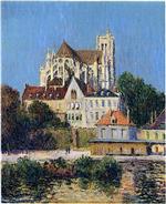 Gustave Loiseau  - Bilder Gemälde - The Auxerre Cathedral