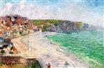 Gustave Loiseau  - Bilder Gemälde - The Beach and Cliffs at Fécamp