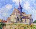 Gustave Loiseau  - Bilder Gemälde - The Church at Porte-Joie on the Eure