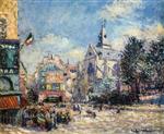 Gustave Loiseau  - Bilder Gemälde - The Church of Saint Medard and the Mouffetard Road in Paris