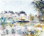 Gustave Loiseau  - Bilder Gemälde - The Loing at Moret, the Effect of Snow