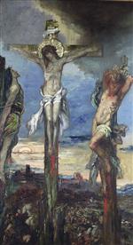 Gustave Moreau - Bilder Gemälde - Christ between the Two Thieves