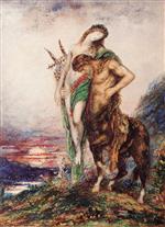 Gustave Moreau - Bilder Gemälde - Dead poet borne by centaur