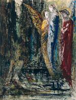 Gustave Moreau - Bilder Gemälde - Job and the Angels