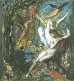 Gustave Moreau  - Bilder Gemälde - Leda 