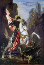 Gustave Moreau  - Bilder Gemälde - Saint George and the Dragon