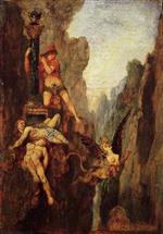 Gustave Moreau  - Bilder Gemälde - The Sphinx Defeated