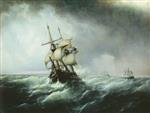 Alexei Petrowitsch Bogoljubow - Bilder Gemälde - A Sea Battle