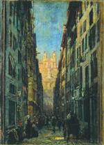 Alexei Petrowitsch Bogoljubow - Bilder Gemälde - A Street in Rome