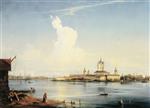 Alexei Petrowitsch Bogoljubow - Bilder Gemälde - A View of Smolny Monastery, St. Petersburg