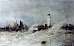 Alexei Petrowitsch Bogoljubow  - Bilder Gemälde - High Tide in Treport
